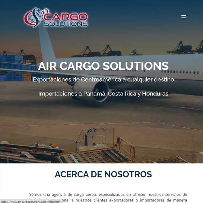 Sitio web desarrollado para Air Cargo Solutions